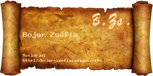 Bojer Zsófia névjegykártya